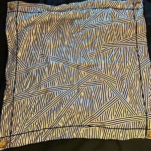 Authentic HENRI BENDEL 100% Silk Scarf Brown White Stripes